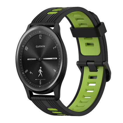 20mm Vertical Pattern Two-Color Silicone Watch Band, For Garmin Venu 2 Plus, For Garmin Move Sport
