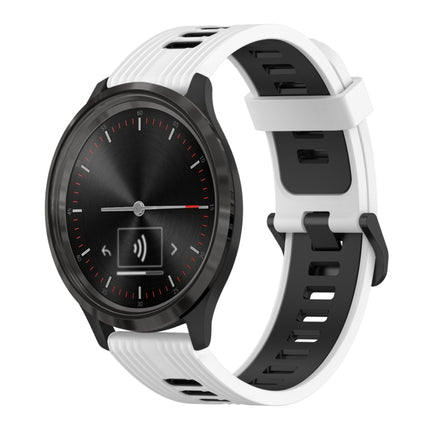 20mm Vertical Pattern Two-Color Silicone Watch Band, For GarminMove 3, For Garmin Vivomove Sport