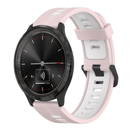 20mm Vertical Pattern Two-Color Silicone Watch Band, For GarminMove 3, For Garmin Vivomove Sport