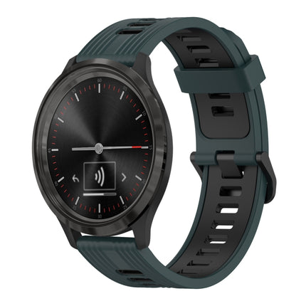 20mm Vertical Pattern Two-Color Silicone Watch Band, For GarminMove 3, For Garmin Vivomove Sport
