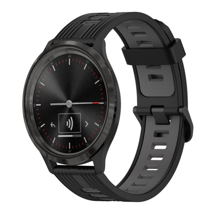 20mm Vertical Pattern Two-Color Silicone Watch Band, For GarminMove 3, For Garmin Vivomove Sport