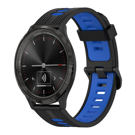 20mm Vertical Pattern Two-Color Silicone Watch Band, For GarminMove 3, For Garmin Vivomove Sport