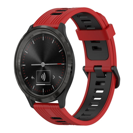 20mm Vertical Pattern Two-Color Silicone Watch Band, For GarminMove 3, For Garmin Vivomove Sport