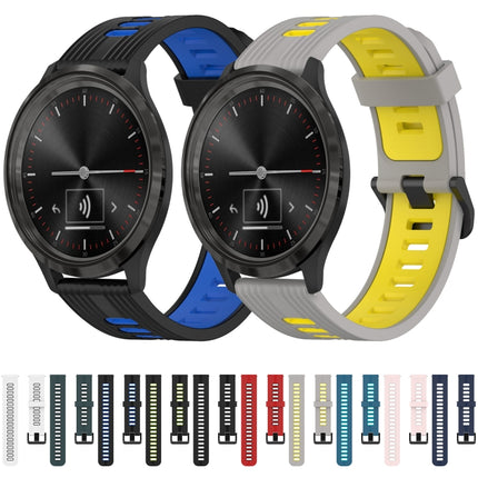 20mm Vertical Pattern Two-Color Silicone Watch Band, For GarminMove 3, For Garmin Vivomove Sport