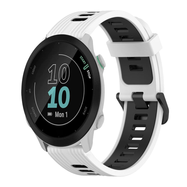 20mm Vertical Pattern Two-Color Silicone Watch Band, For Garmin Forerunner 158, For Garmin Forerunner 55