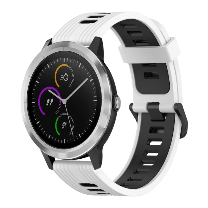 20mm Vertical Pattern Two-Color Silicone Watch Band, For Garmin Vivoactive3, For Garmin Venu