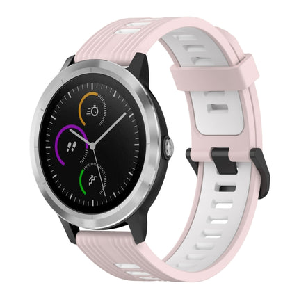 20mm Vertical Pattern Two-Color Silicone Watch Band, For Garmin Vivoactive3, For Garmin Venu