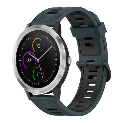 20mm Vertical Pattern Two-Color Silicone Watch Band, For Garmin Vivoactive3, For Garmin Venu