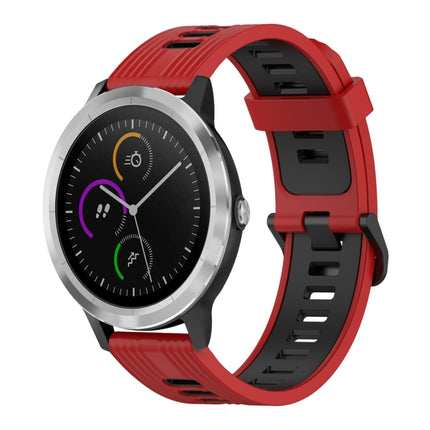 20mm Vertical Pattern Two-Color Silicone Watch Band, For Garmin Vivoactive3, For Garmin Venu