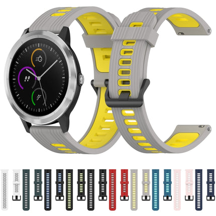20mm Vertical Pattern Two-Color Silicone Watch Band, For Garmin Vivoactive3, For Garmin Venu