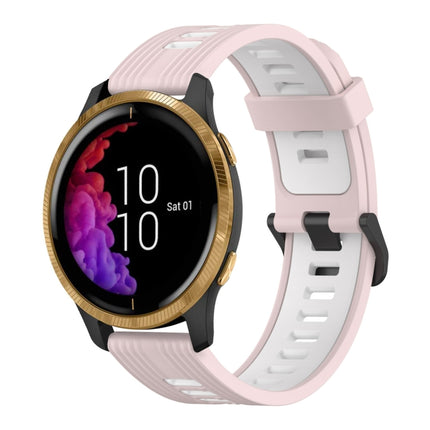 20mm Vertical Pattern Two-Color Silicone Watch Band, For Garmin Vivoactive3, For Garmin Venu