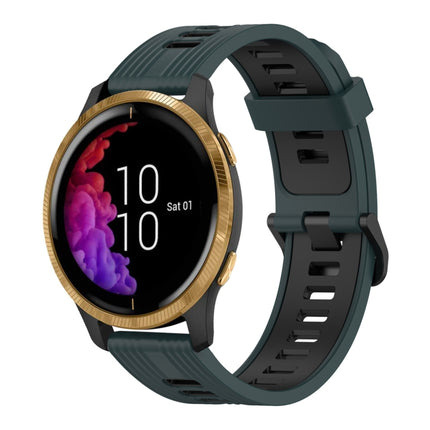 20mm Vertical Pattern Two-Color Silicone Watch Band, For Garmin Vivoactive3, For Garmin Venu