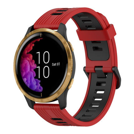 20mm Vertical Pattern Two-Color Silicone Watch Band, For Garmin Vivoactive3, For Garmin Venu
