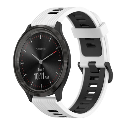 20mm Vertical Pattern Two-Color Silicone Watch Band, For Garmin Vivomove3, For Garmin Vivomove