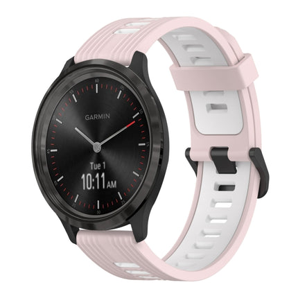 20mm Vertical Pattern Two-Color Silicone Watch Band, For Garmin Vivomove3, For Garmin Vivomove