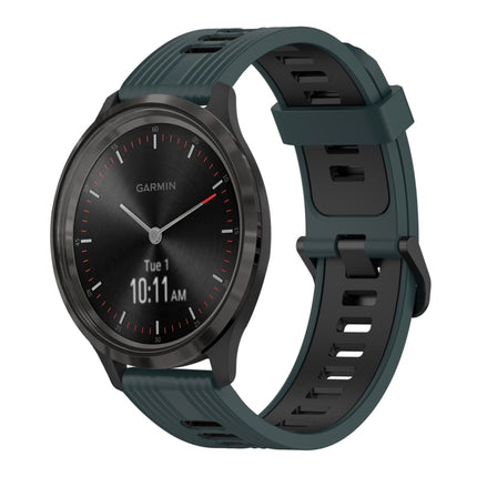 20mm Vertical Pattern Two-Color Silicone Watch Band, For Garmin Vivomove3, For Garmin Vivomove