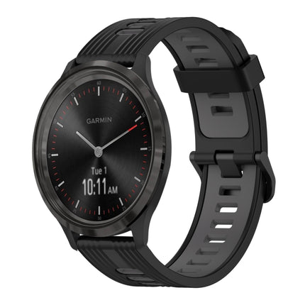 20mm Vertical Pattern Two-Color Silicone Watch Band, For Garmin Vivomove3, For Garmin Vivomove