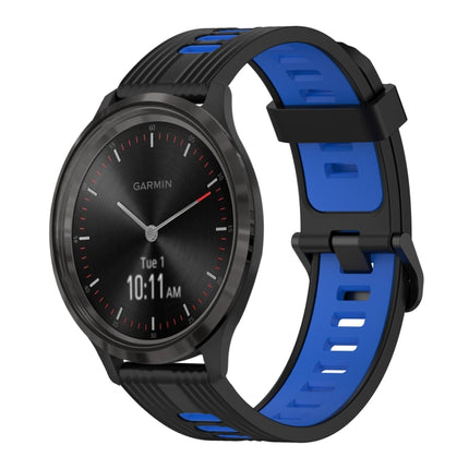 20mm Vertical Pattern Two-Color Silicone Watch Band, For Garmin Vivomove3, For Garmin Vivomove