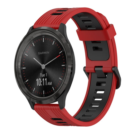 20mm Vertical Pattern Two-Color Silicone Watch Band, For Garmin Vivomove3, For Garmin Vivomove