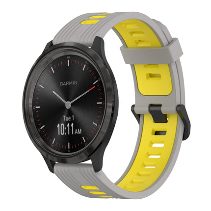 20mm Vertical Pattern Two-Color Silicone Watch Band, For Garmin Vivomove3, For Garmin Vivomove