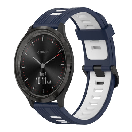 20mm Vertical Pattern Two-Color Silicone Watch Band, For Garmin Vivomove3, For Garmin Vivomove