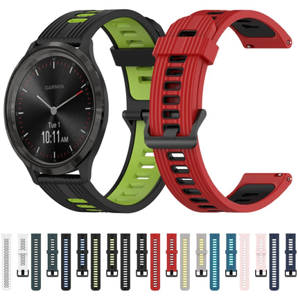 20mm Vertical Pattern Two-Color Silicone Watch Band, For Garmin Vivomove3, For Garmin Vivomove
