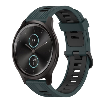 20mm Vertical Pattern Two-Color Silicone Watch Band, For Garmin Vivomove3, For Garmin Vivomove