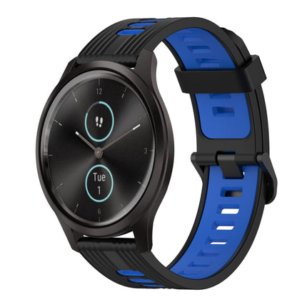 20mm Vertical Pattern Two-Color Silicone Watch Band, For Garmin Vivomove3, For Garmin Vivomove