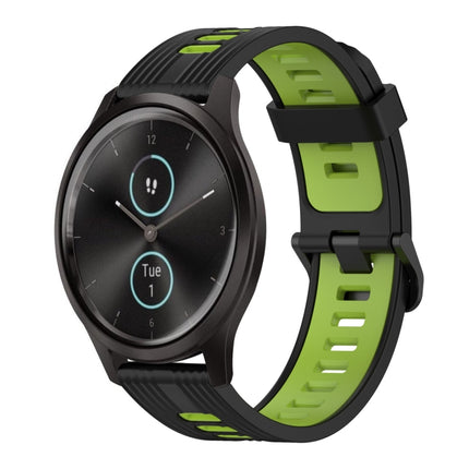 20mm Vertical Pattern Two-Color Silicone Watch Band, For Garmin Vivomove3, For Garmin Vivomove