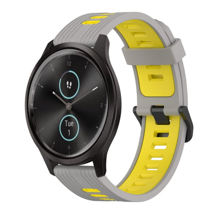 20mm Vertical Pattern Two-Color Silicone Watch Band, For Garmin Vivomove3, For Garmin Vivomove