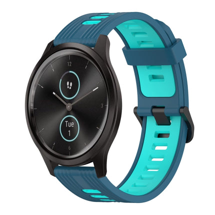 20mm Vertical Pattern Two-Color Silicone Watch Band, For Garmin Vivomove3, For Garmin Vivomove