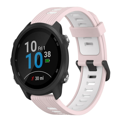 20mm Vertical Pattern Two-Color Silicone Watch Band, For Garmin Forerunner 245 Music, For Garmin Vivoactive 3 Music
