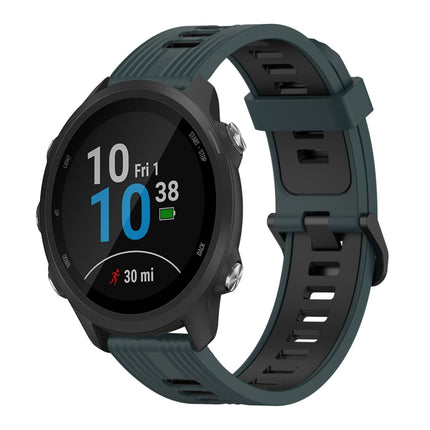 20mm Vertical Pattern Two-Color Silicone Watch Band, For Garmin Forerunner 245 Music, For Garmin Vivoactive 3 Music