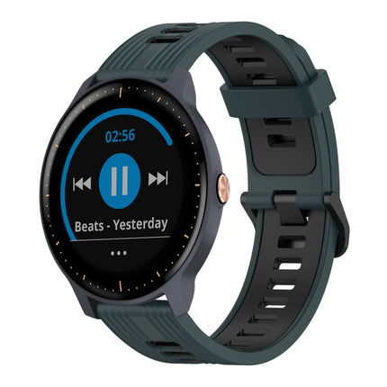 20mm Vertical Pattern Two-Color Silicone Watch Band, For Garmin Forerunner 245 Music, For Garmin Vivoactive 3 Music