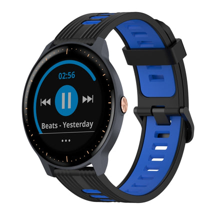20mm Vertical Pattern Two-Color Silicone Watch Band, For Garmin Forerunner 245 Music, For Garmin Vivoactive 3 Music
