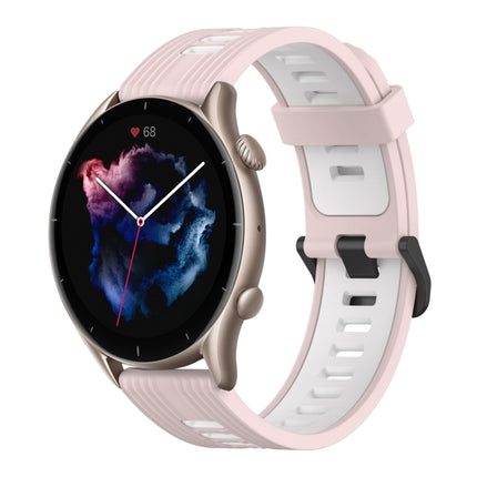 22mm Vertical Pattern Two-Color Silicone Watch Band, For Amazfit GTR 3, For Amazfit GTR 3 pro