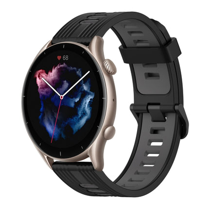 22mm Vertical Pattern Two-Color Silicone Watch Band, For Amazfit GTR 3, For Amazfit GTR 3 pro