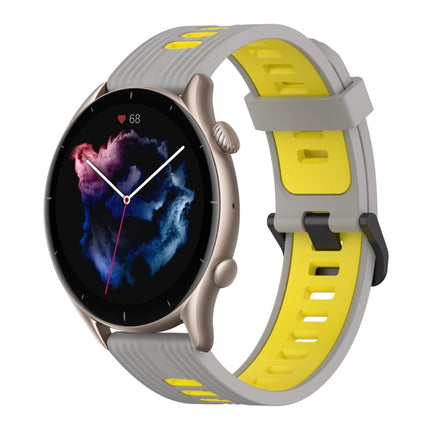 22mm Vertical Pattern Two-Color Silicone Watch Band, For Amazfit GTR 3, For Amazfit GTR 3 pro
