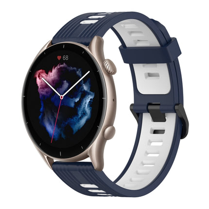 22mm Vertical Pattern Two-Color Silicone Watch Band, For Amazfit GTR 3, For Amazfit GTR 3 pro