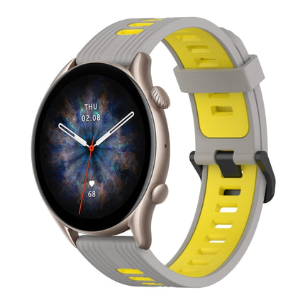 22mm Vertical Pattern Two-Color Silicone Watch Band, For Amazfit GTR 3, For Amazfit GTR 3 pro