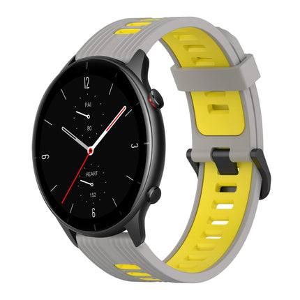 22mm Vertical Pattern Two-Color Silicone Watch Band, For Amazfit GTR 2e, For Amazfit GTR 2