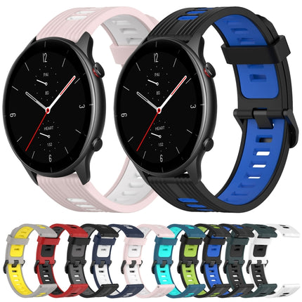 22mm Vertical Pattern Two-Color Silicone Watch Band, For Amazfit GTR 2e, For Amazfit GTR 2