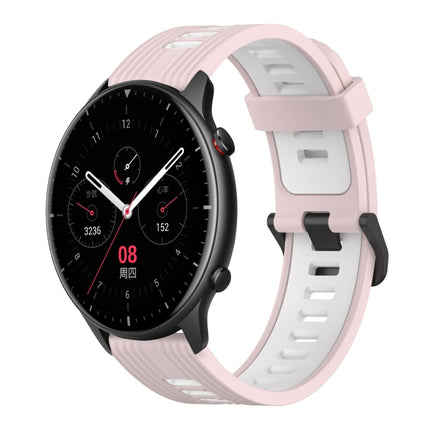 22mm Vertical Pattern Two-Color Silicone Watch Band, For Amazfit GTR 2e, For Amazfit GTR 2