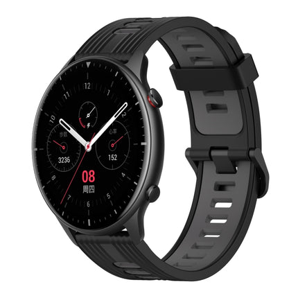 22mm Vertical Pattern Two-Color Silicone Watch Band, For Amazfit GTR 2e, For Amazfit GTR 2