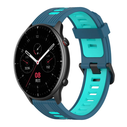 22mm Vertical Pattern Two-Color Silicone Watch Band, For Amazfit GTR 2e, For Amazfit GTR 2