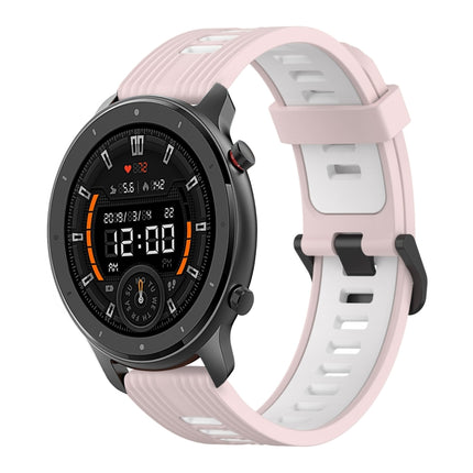 22mm Vertical Pattern Two-Color Silicone Watch Band, For Amazfit 3, For Amazfit GTR 47mm
