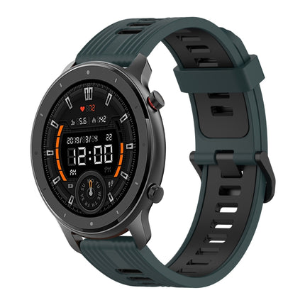22mm Vertical Pattern Two-Color Silicone Watch Band, For Amazfit 3, For Amazfit GTR 47mm