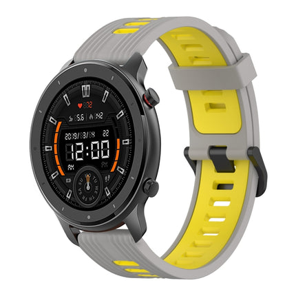 22mm Vertical Pattern Two-Color Silicone Watch Band, For Amazfit 3, For Amazfit GTR 47mm