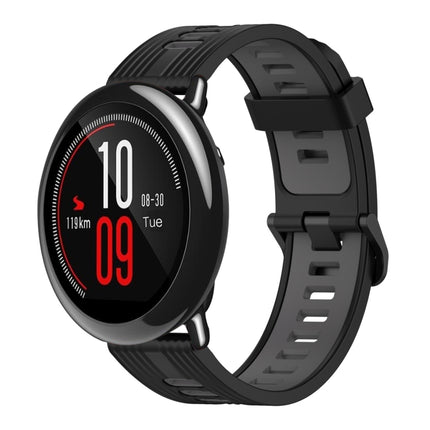 22mm Vertical Pattern Two-Color Silicone Watch Band, For Amazfit Pace, For Amazfit Stratos