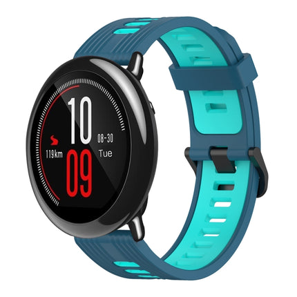 22mm Vertical Pattern Two-Color Silicone Watch Band, For Amazfit Pace, For Amazfit Stratos